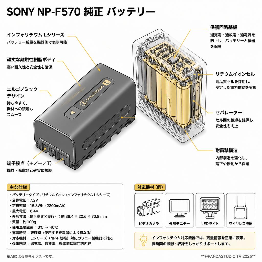 SONY NP-F570 純正 バッテリー スペック