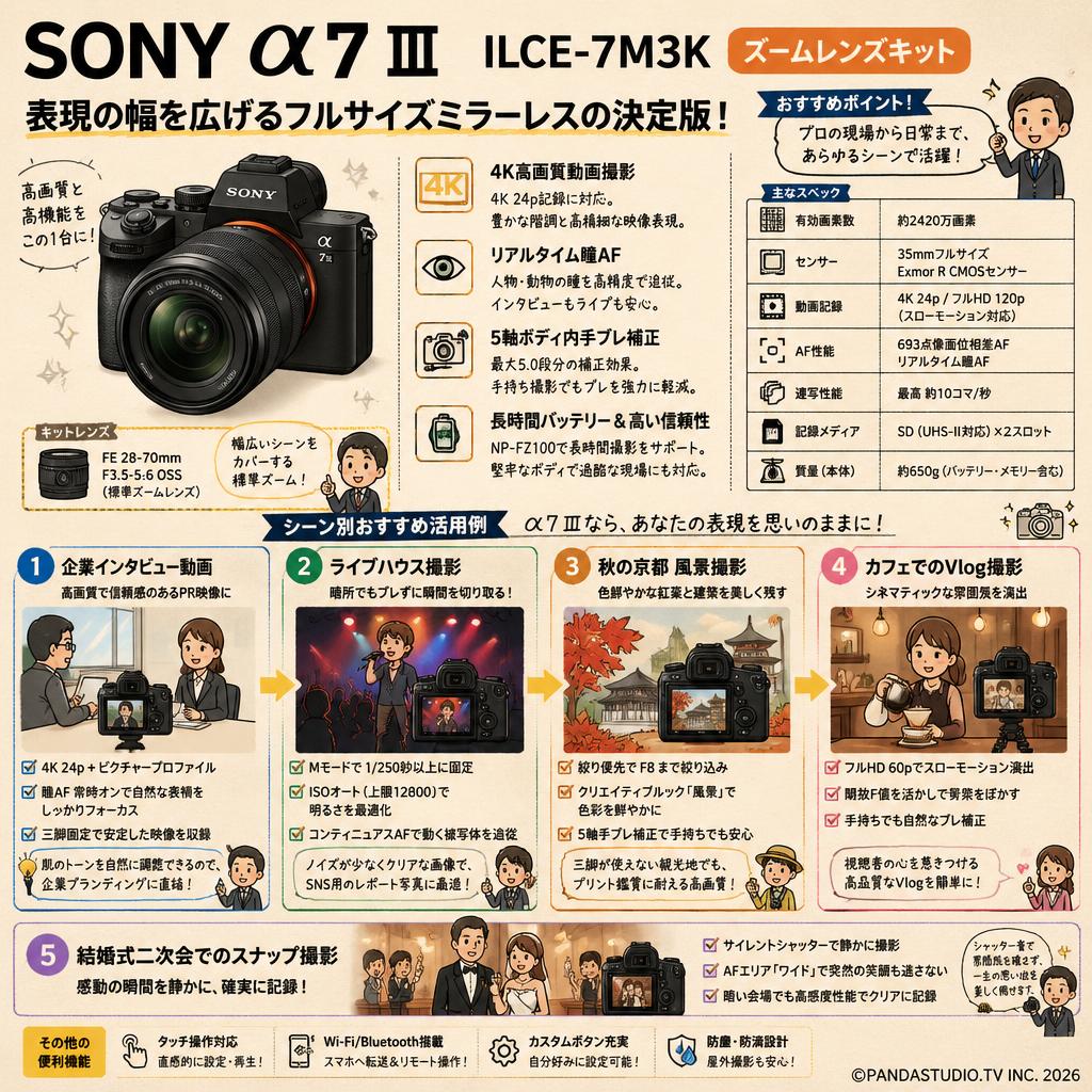 SONY α7 III ILCE-7M3K ズームレンズキット 用途