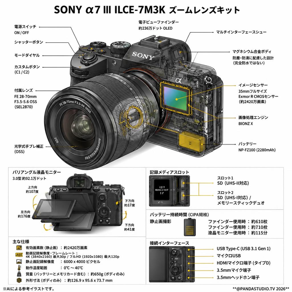 SONY α7 III ILCE-7M3K ズームレンズキット スペック