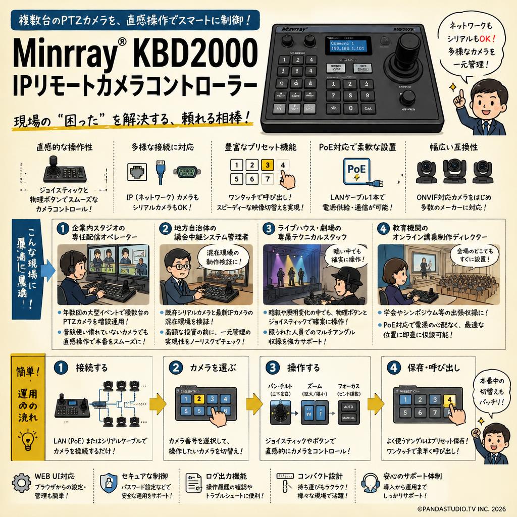 Minrray®︎ KBD2000 IP リモートカメラコントローラー おもな対象のお客様