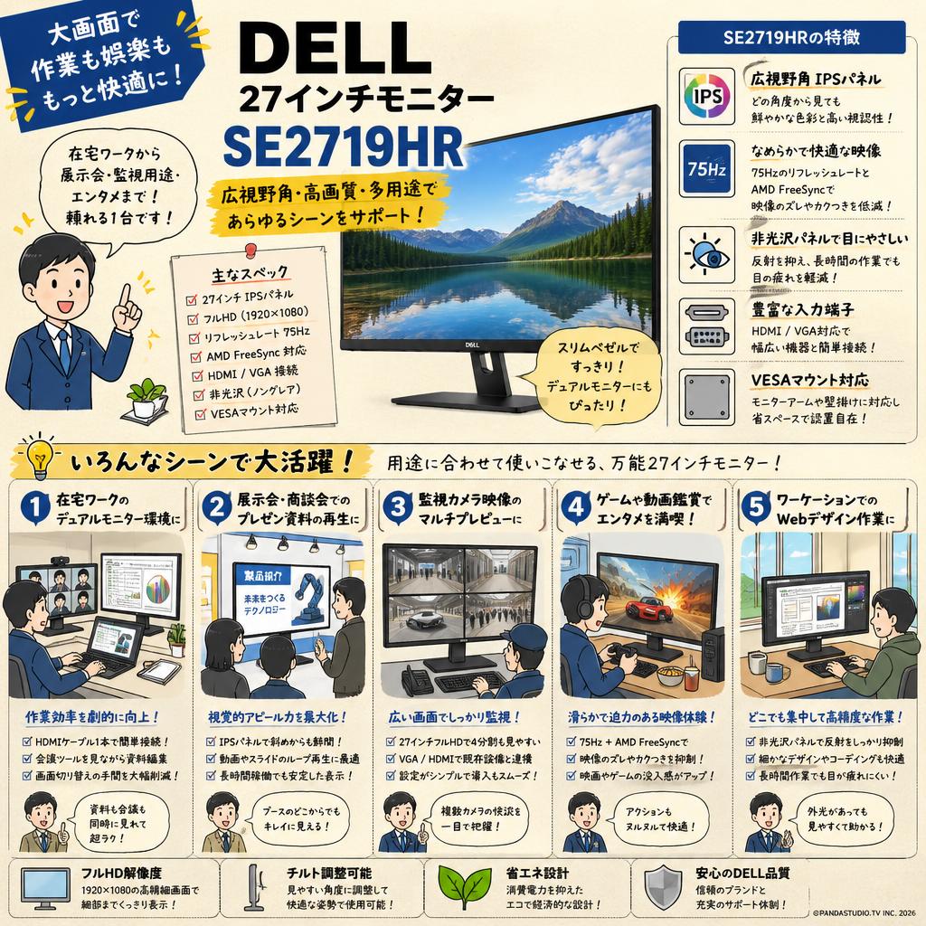 DELL 27インチモニター SE2719HR 用途