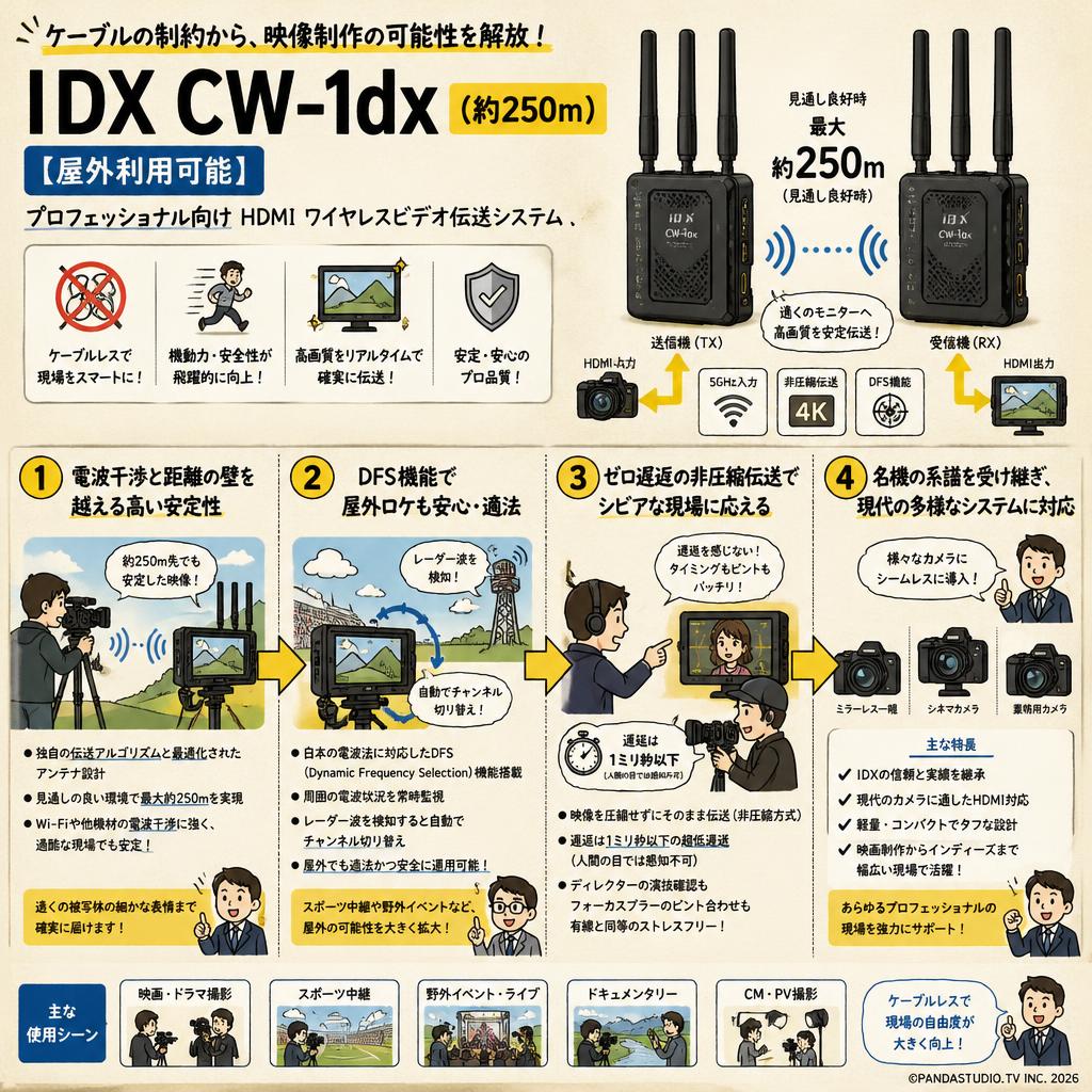 IDX CW-1dx （約250m）【屋外利用可能】 概要