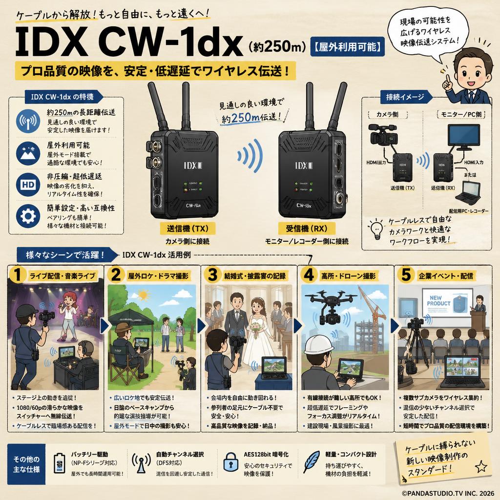 IDX CW-1dx （約250m）【屋外利用可能】 用途