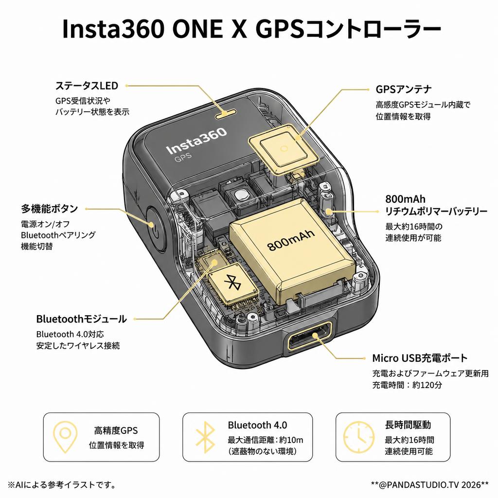Insta360 ONE X GPS Controller GPSコントローラー スペック