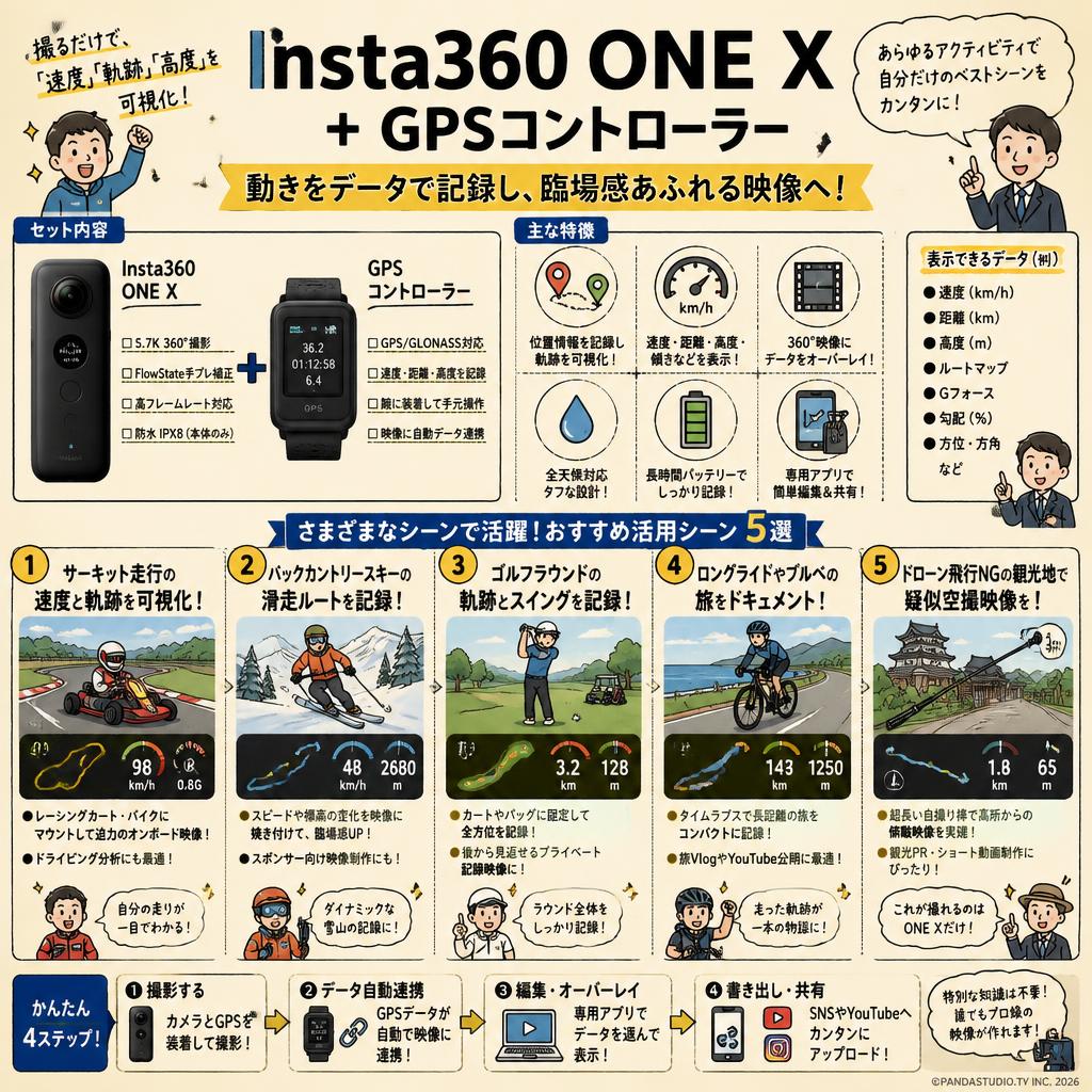 Insta360 ONE X + GPSコントローラー 用途