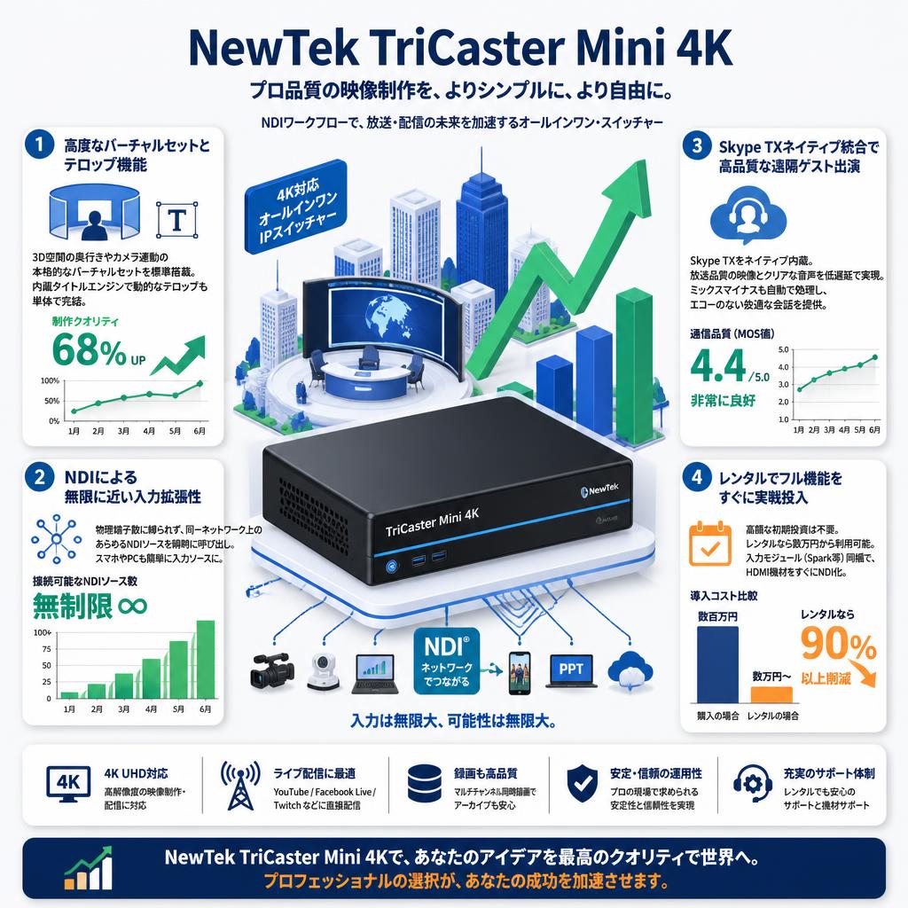 NewTek TriCaster Mini 4K セールスポイント
