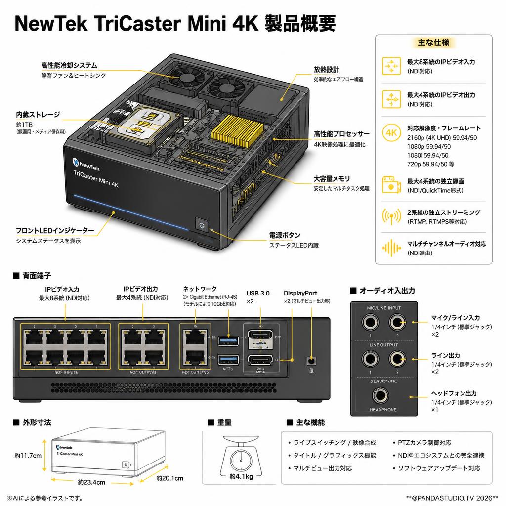 NewTek TriCaster Mini 4K スペック