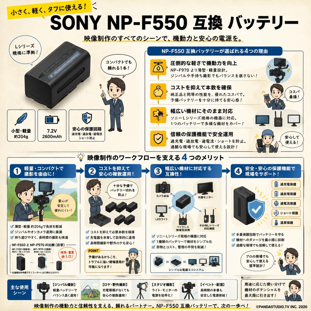 SONY NP-F550 互換 バッテリー 概要
