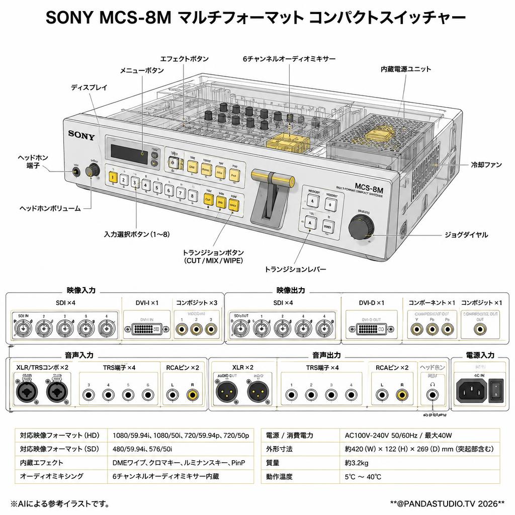 SONY MCS-8M マルチフォーマット コンパクトスイッチャー スペック