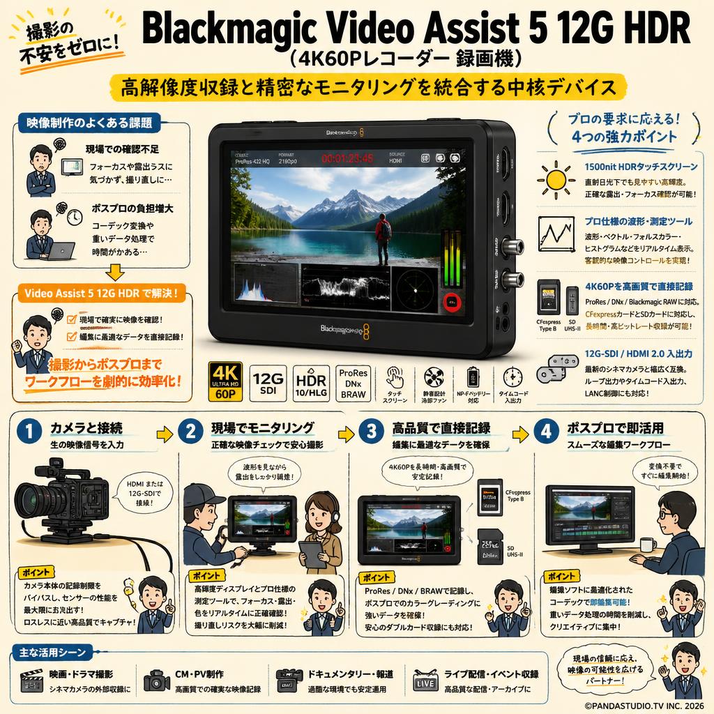 Blackmagic Video Assist 5 12G HDR (4K60Pレコーダー 録画機) 概要