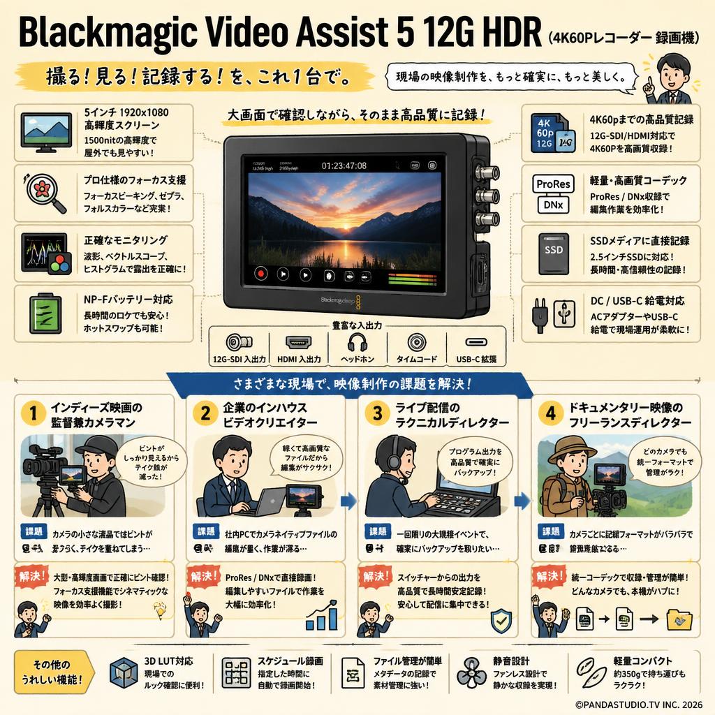 Blackmagic Video Assist 5 12G HDR (4K60Pレコーダー 録画機) おもな対象のお客様
