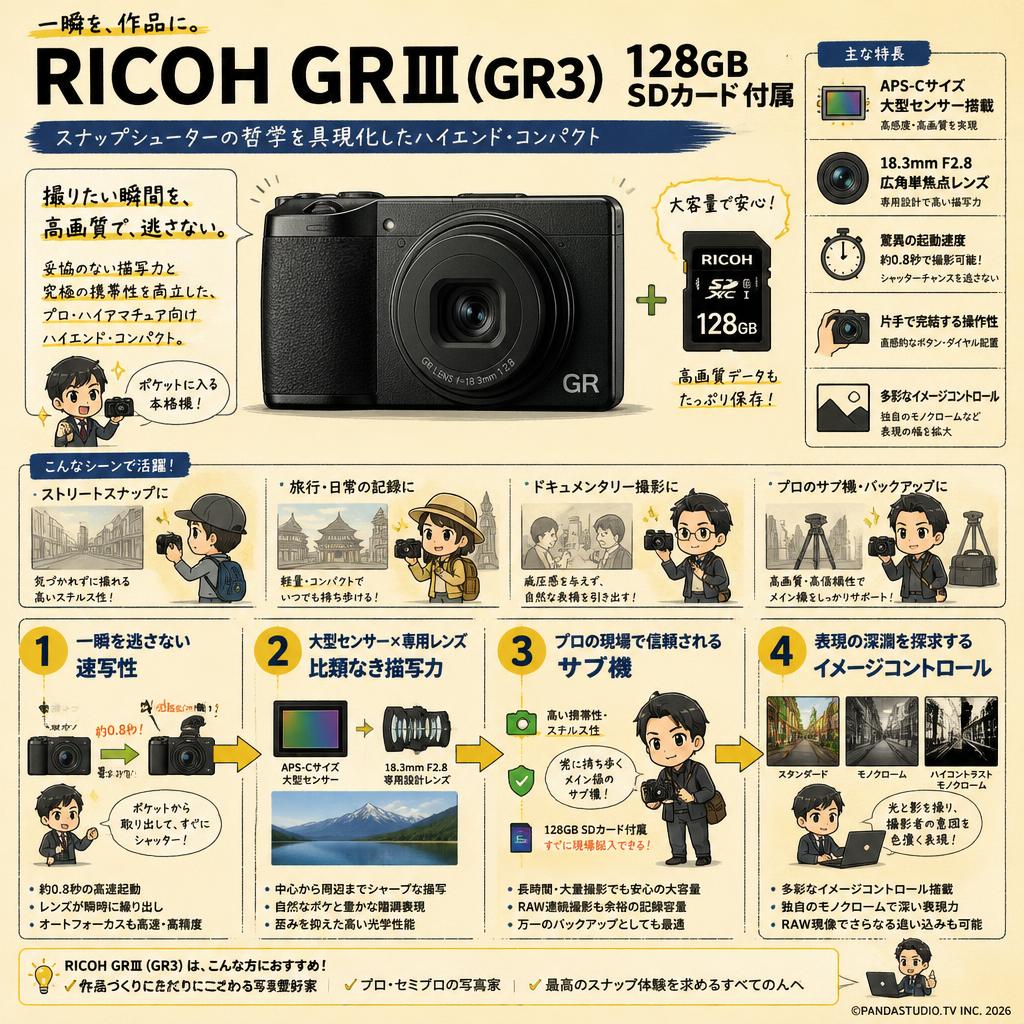 RICOH GRⅢ (GR3) 128GB SDカード 付属 概要