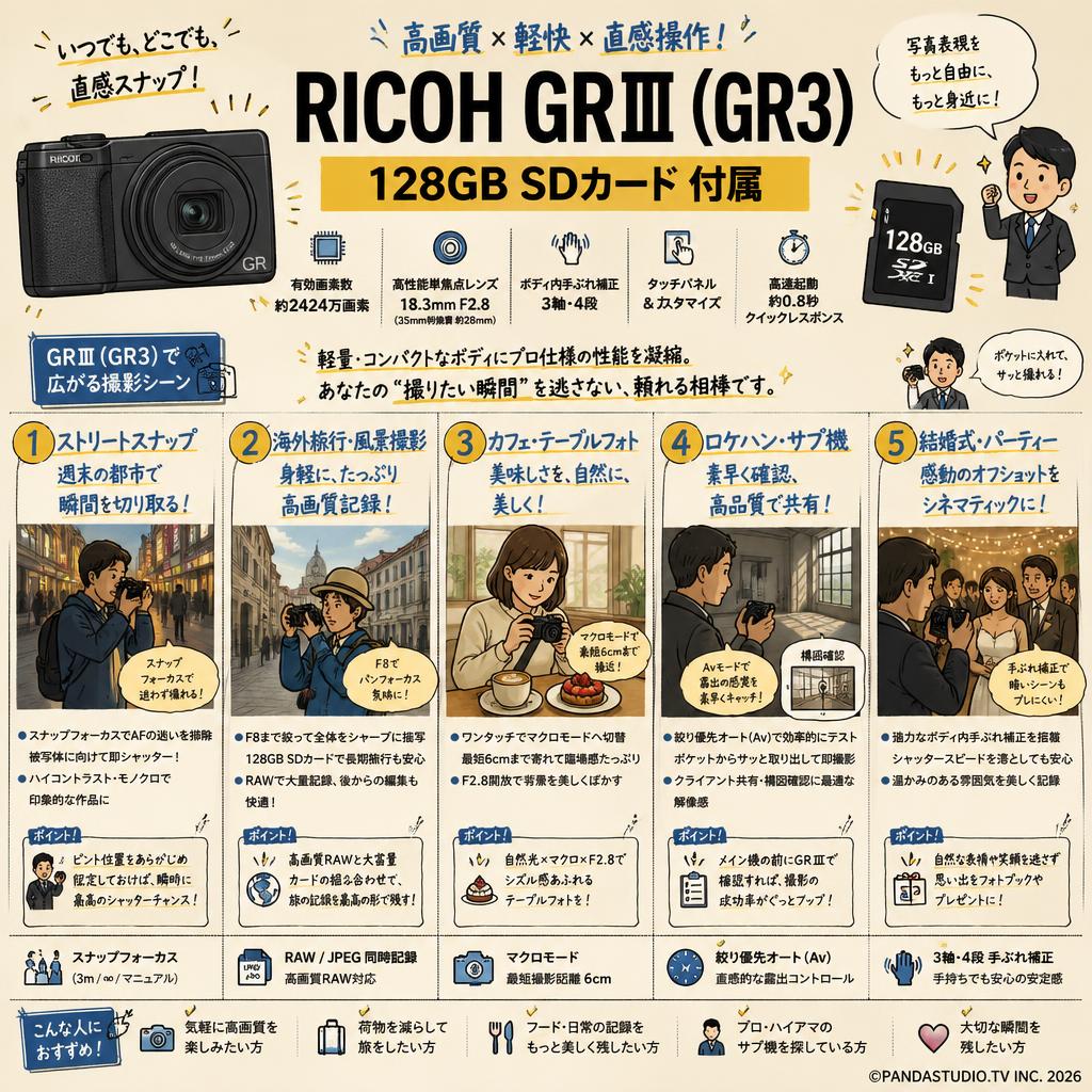 RICOH GRⅢ (GR3) 128GB SDカード 付属 用途