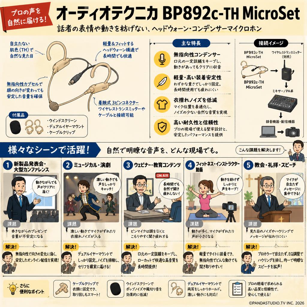 audio-technica BP892c-TH MicroSet 用途