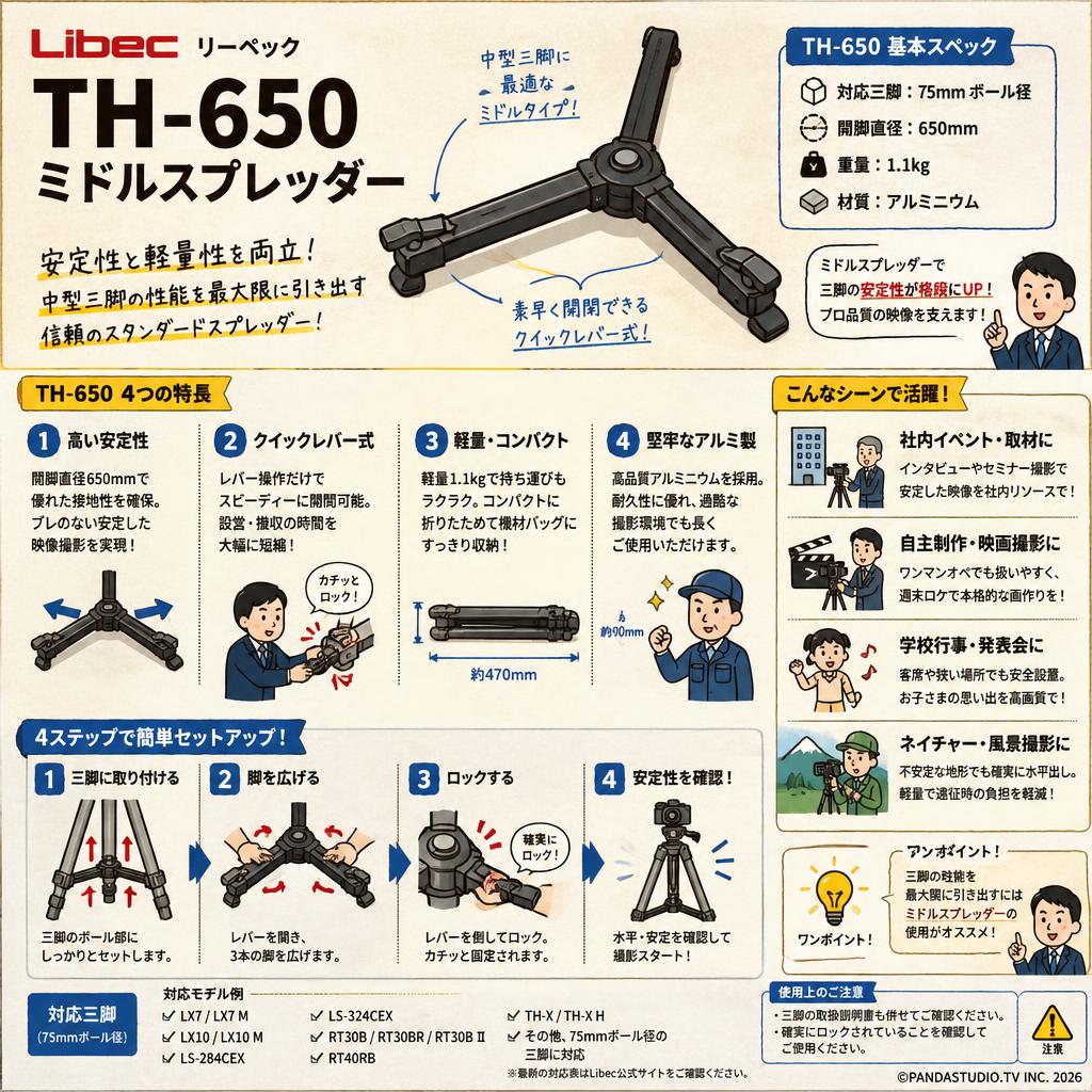 Libec リーベック TH-650 ミドルスプレッダー おもな対象のお客様