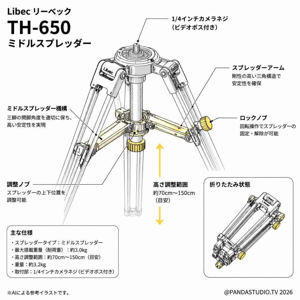 Libec リーベック TH-650 ミドルスプレッダー スペック
