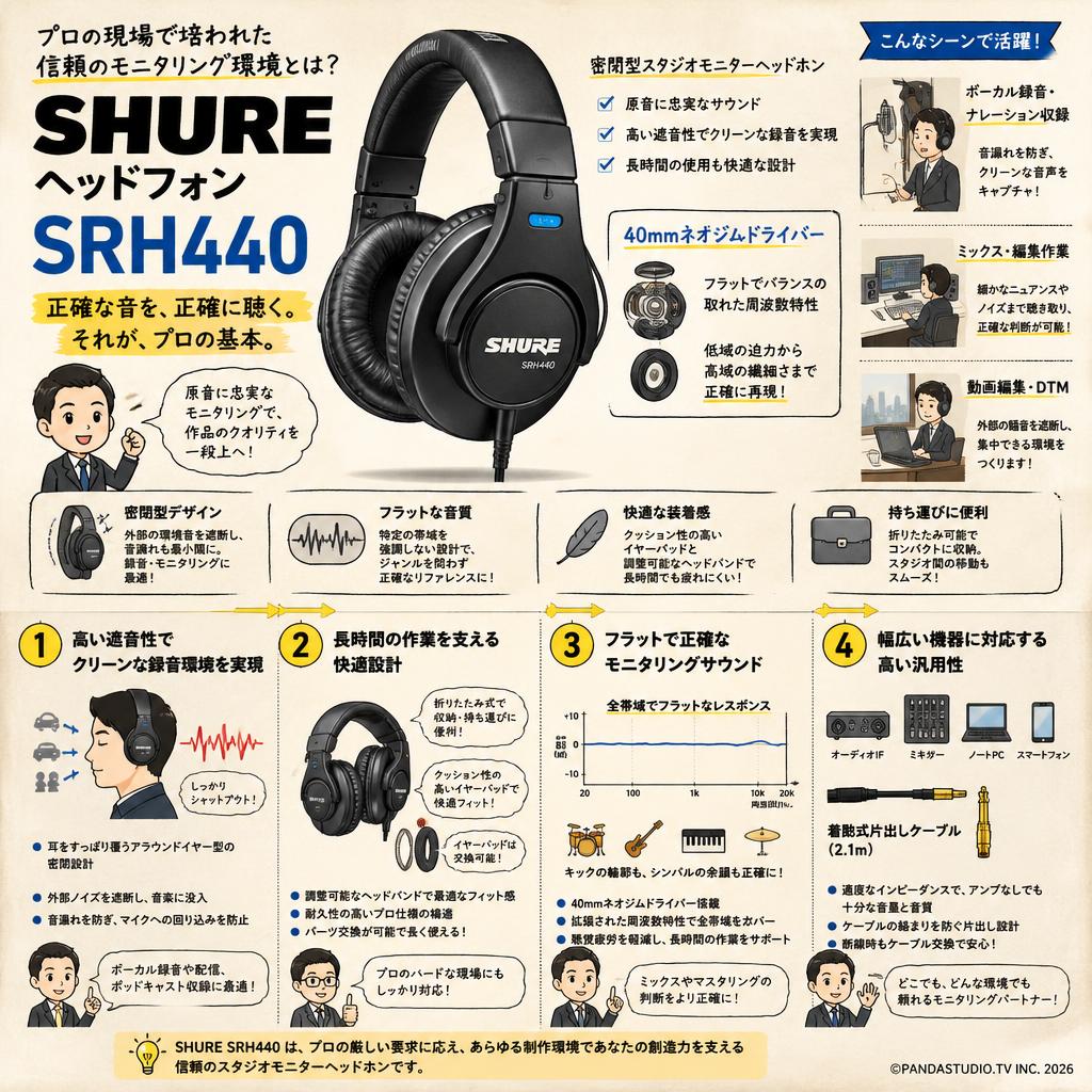 SHURE ヘッドフォン SRH440 概要