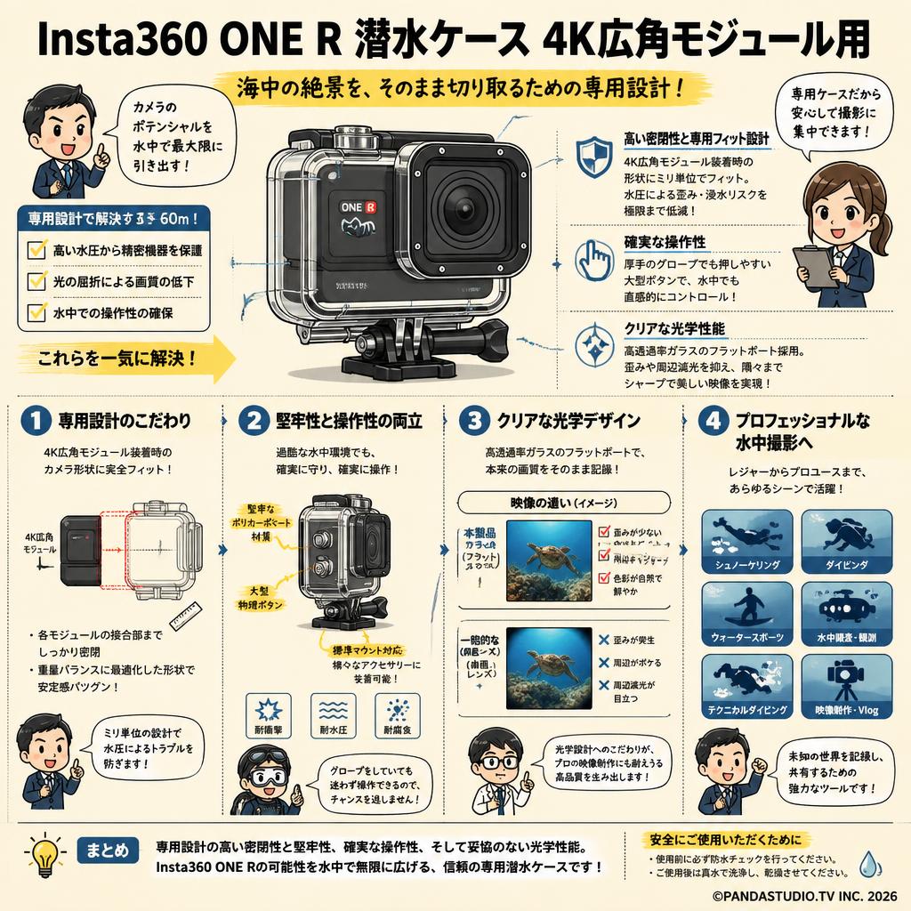 Insta360 ONE R 潜水ケース  4K広角モジュール用 概要
