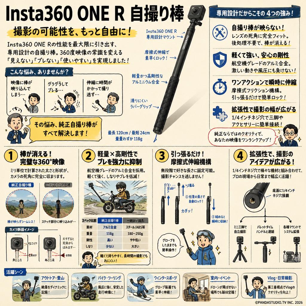 Insta360 ONE R 自撮り棒 概要