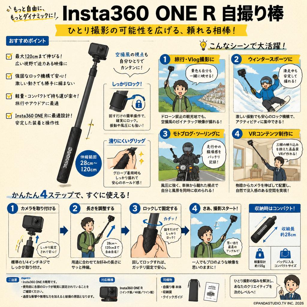 Insta360 ONE R 自撮り棒 おもな対象のお客様