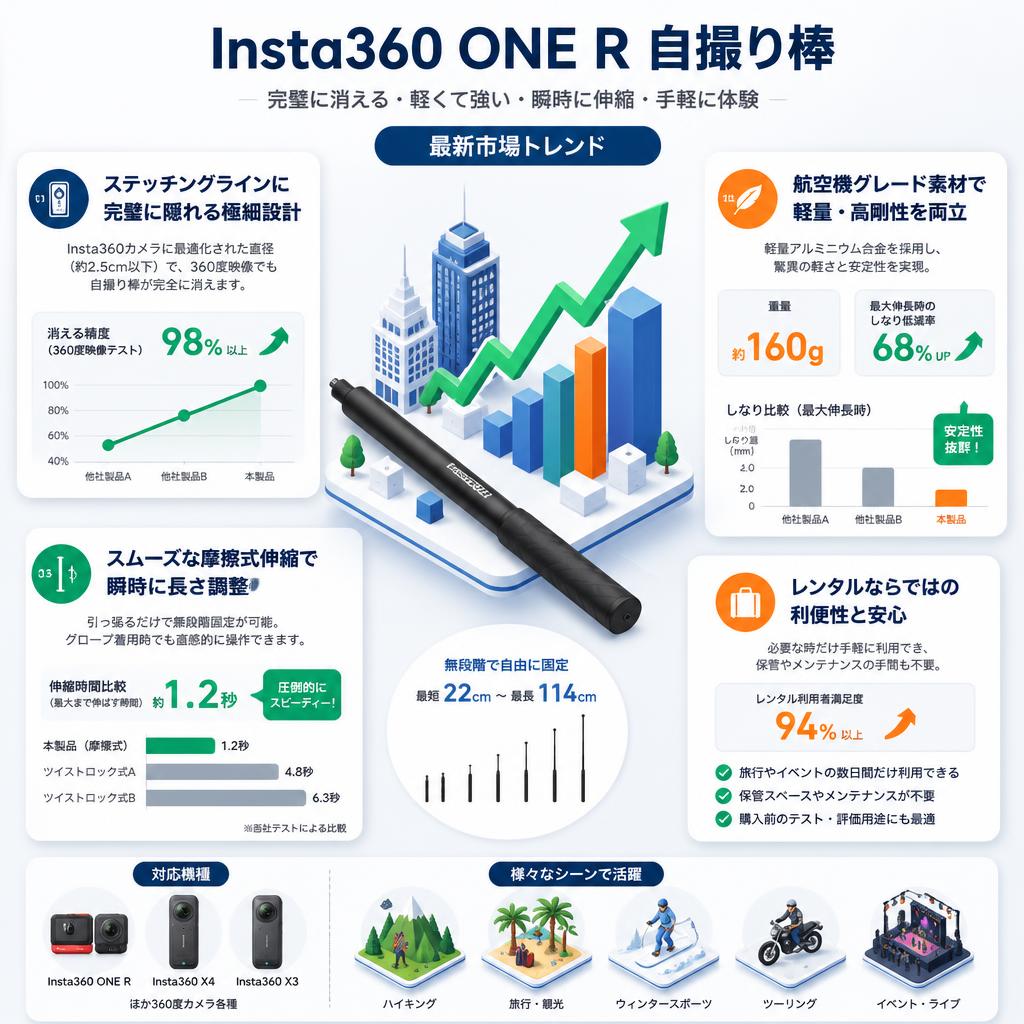 Insta360 ONE R 自撮り棒 セールスポイント