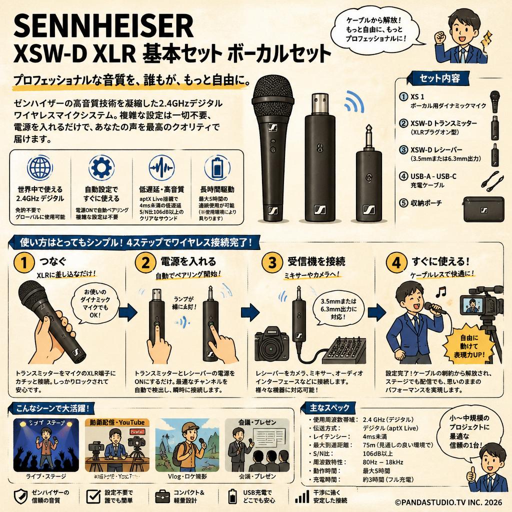 SENNHEISER XSW-D XLR 基本セット ボーカルセット 概要