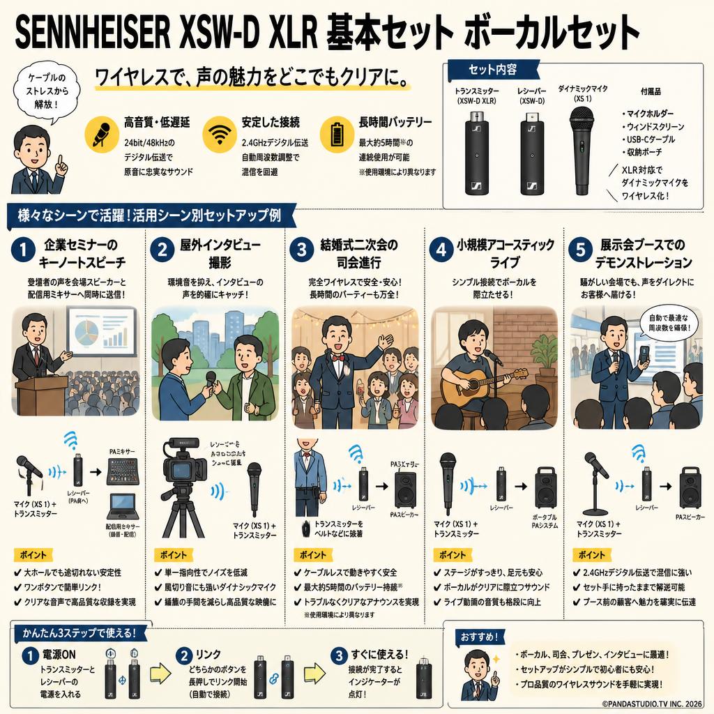 SENNHEISER XSW-D XLR 基本セット ボーカルセット 用途