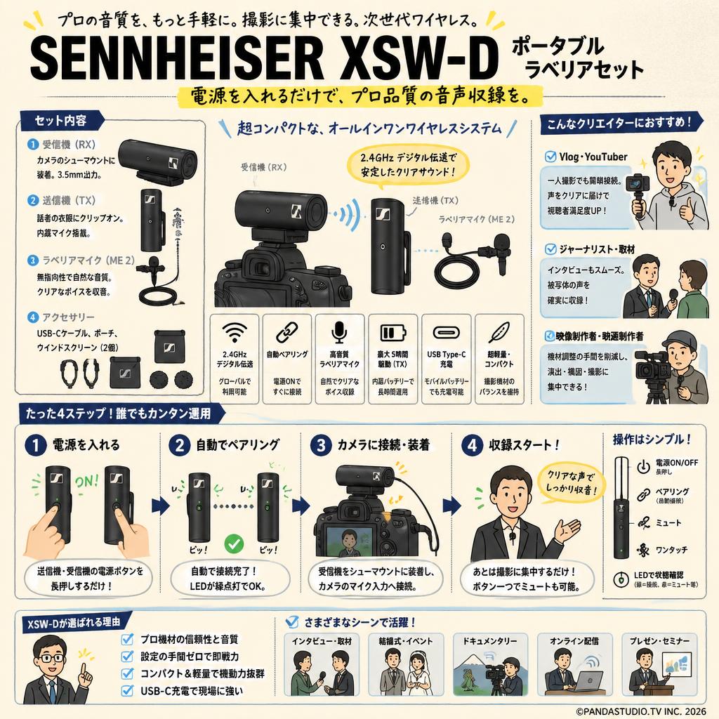 SENNHEISER XSW-D ポータブルラベリアセット 概要
