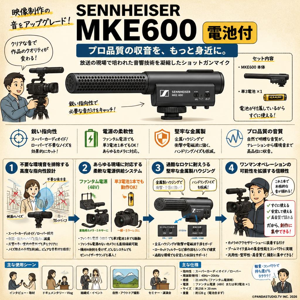 SENNHEISER  MKE600 電池付 概要