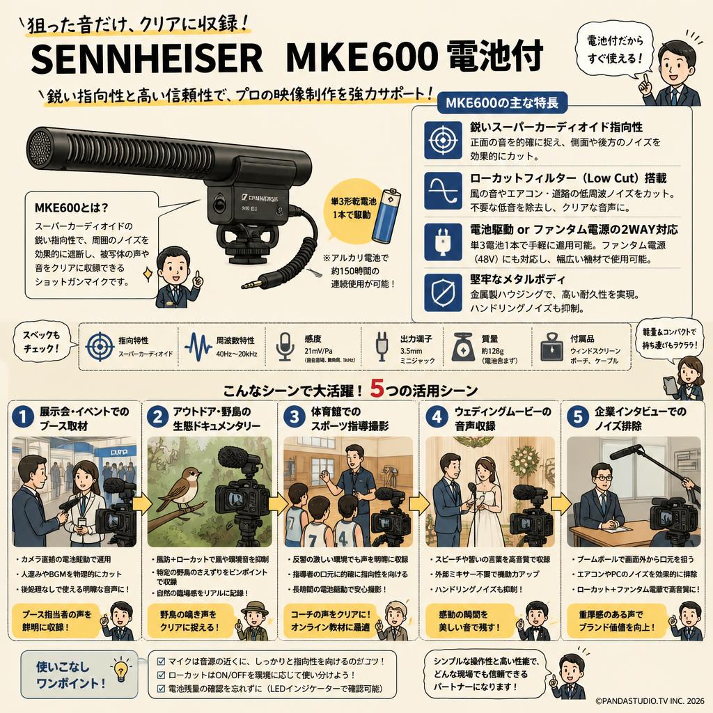 SENNHEISER  MKE600 電池付 用途