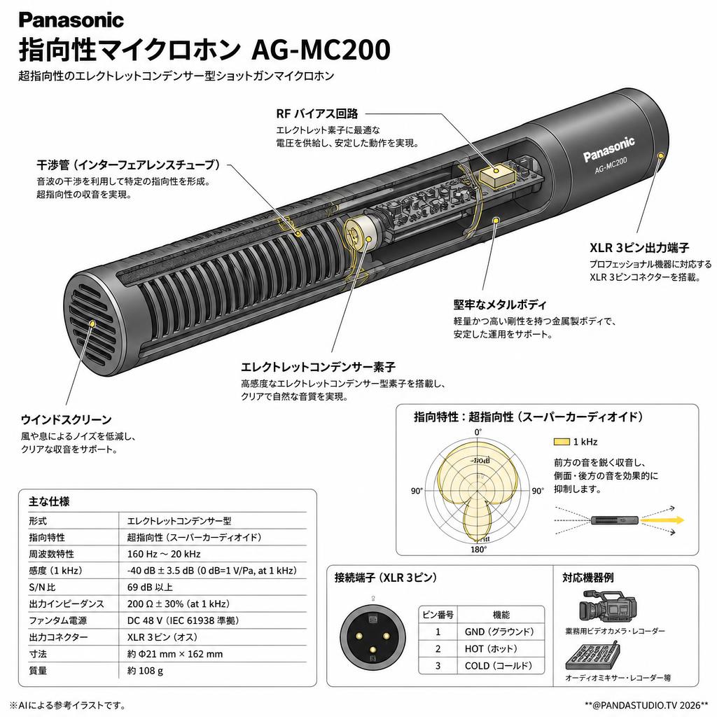 Panasonic 指向性マイクロホン AG-MC200 スペック