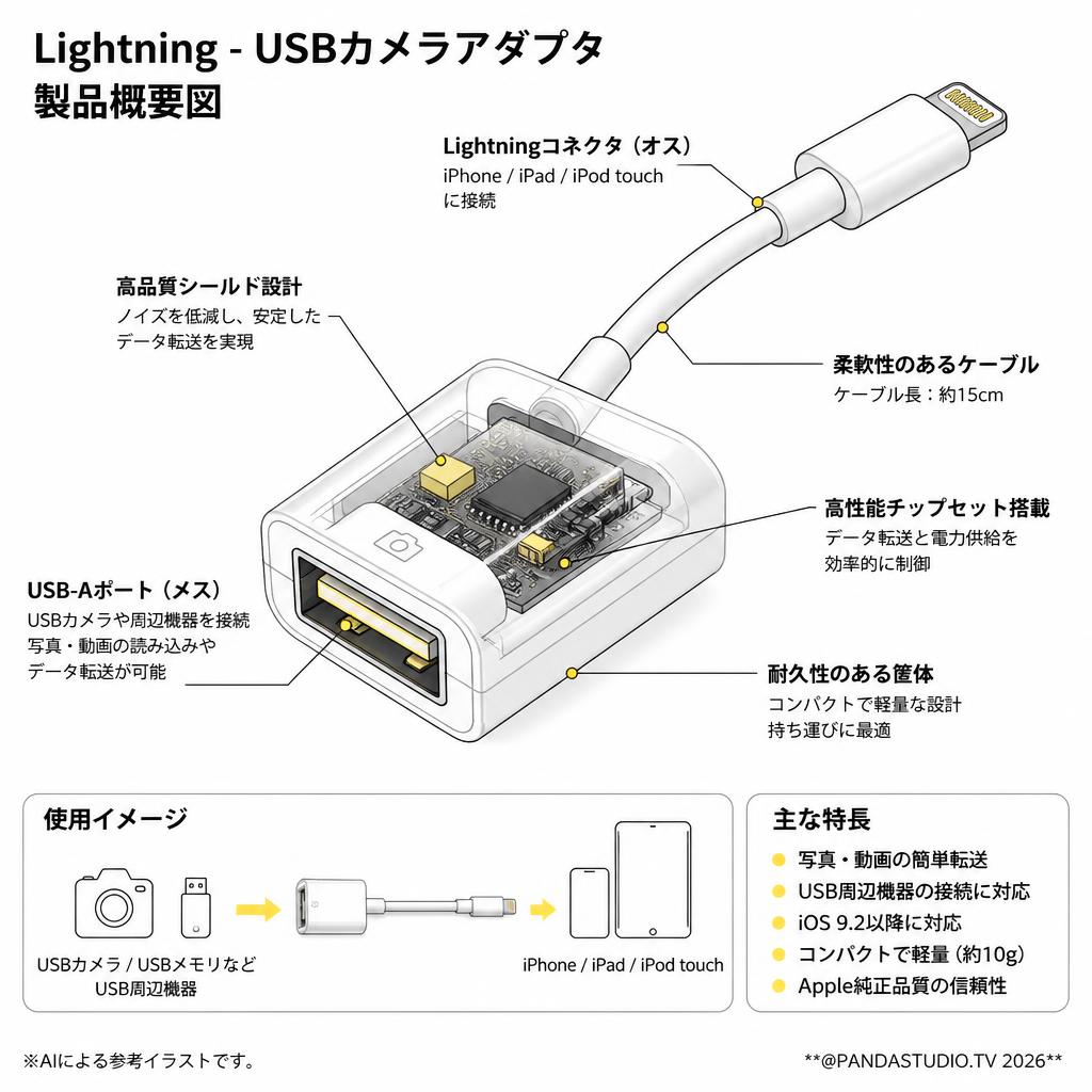 Apple MD821AM/A [Lightning - USBカメラアダプタ] スペック