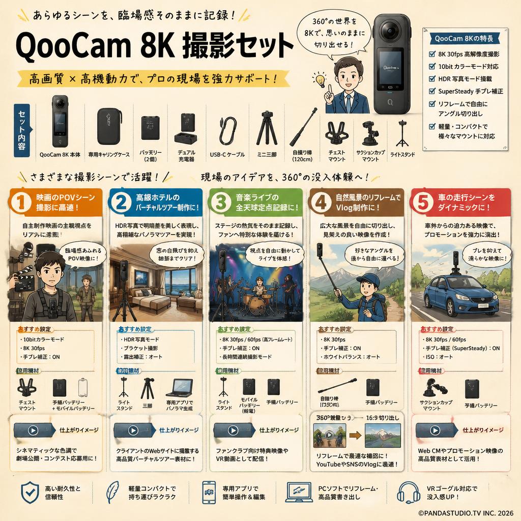 QooCam 8K 撮影セット 用途