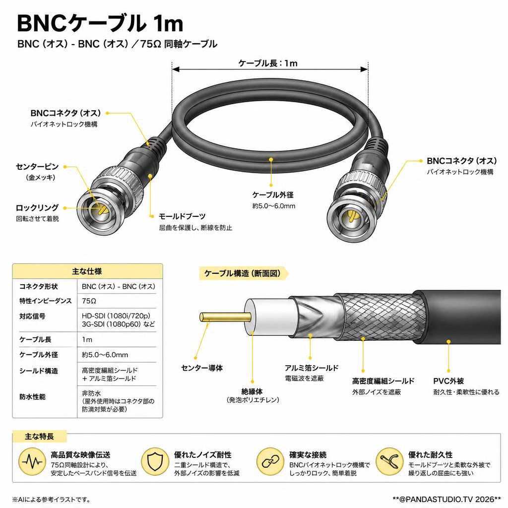 BNCケーブル 1m スペック