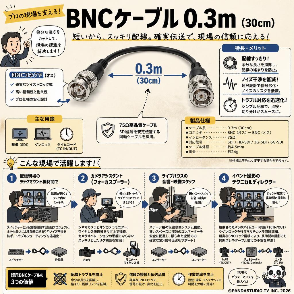 BNCケーブル 0.3m （30cm） おもな対象のお客様
