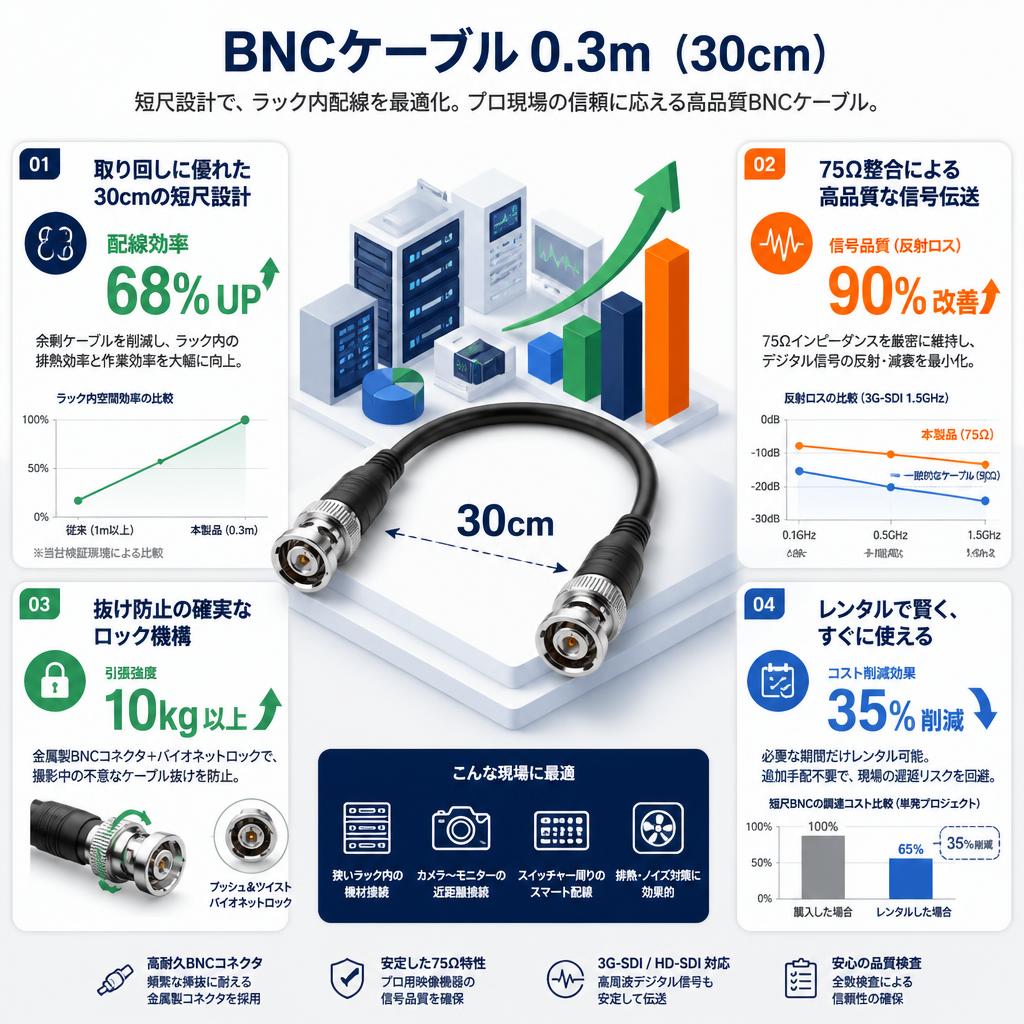 BNCケーブル 0.3m （30cm） セールスポイント
