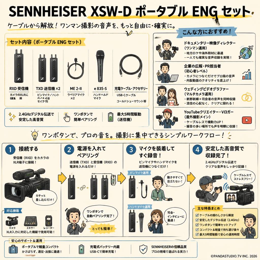 SENNHEISER XSW-D ポータブル ENG セット おもな対象のお客様