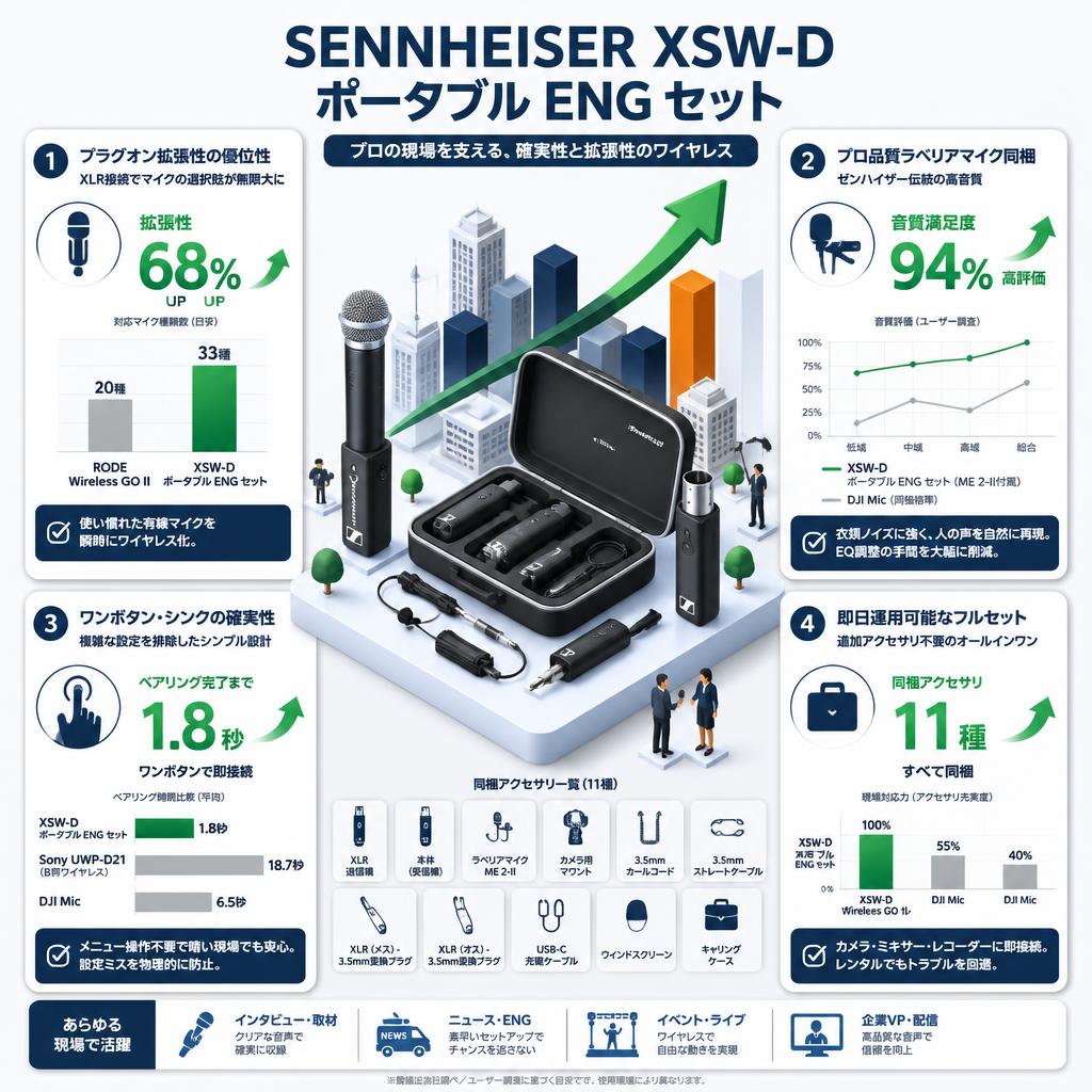 SENNHEISER XSW-D ポータブル ENG セット セールスポイント