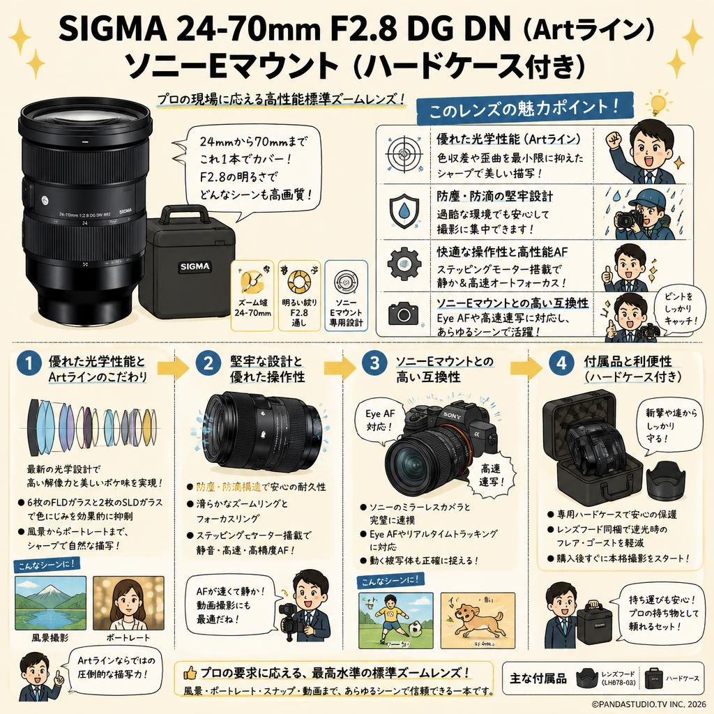SIGMA 24-70mm F2.8 DG DN (Artライン) ソニーEマウント(ハ－ドケース付き) 概要