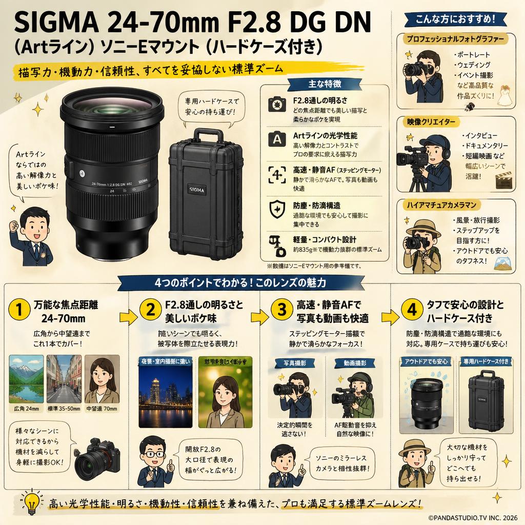 SIGMA 24-70mm F2.8 DG DN (Artライン) ソニーEマウント(ハ－ドケース付き) おもな対象のお客様