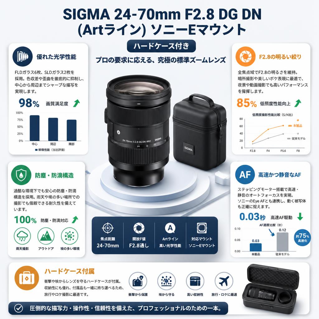 SIGMA 24-70mm F2.8 DG DN (Artライン) ソニーEマウント(ハ－ドケース付き) セールスポイント