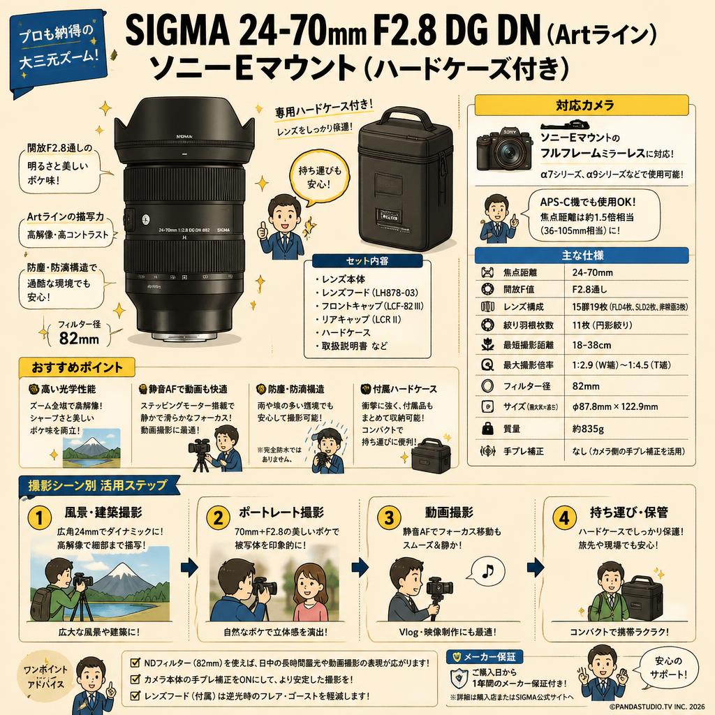 SIGMA 24-70mm F2.8 DG DN (Artライン) ソニーEマウント(ハ－ドケース付き) FAQ（よくある質問と答え）