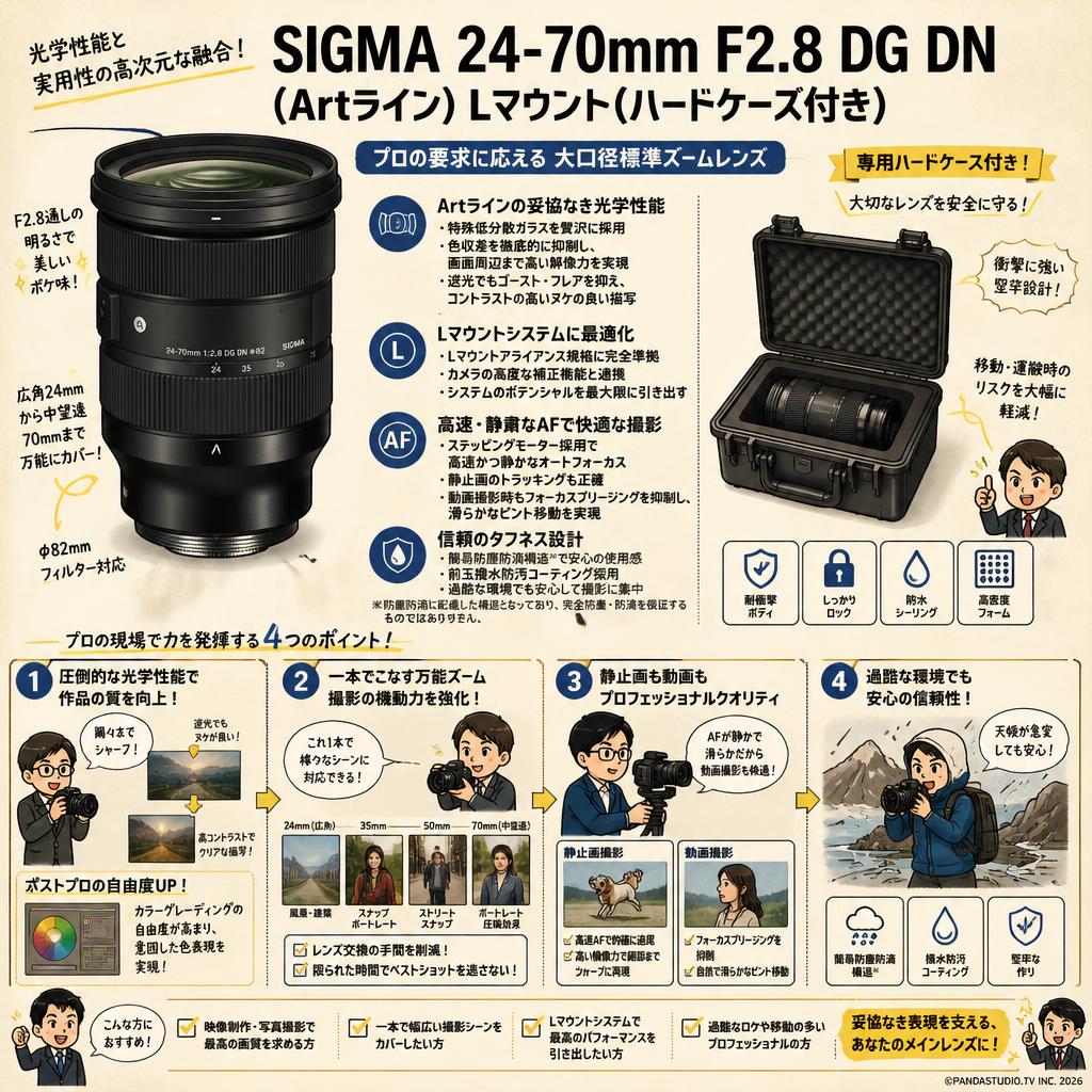 SIGMA 24-70mm F2.8 DG DN (Artライン) Lマウント(ハドケース付き) 概要