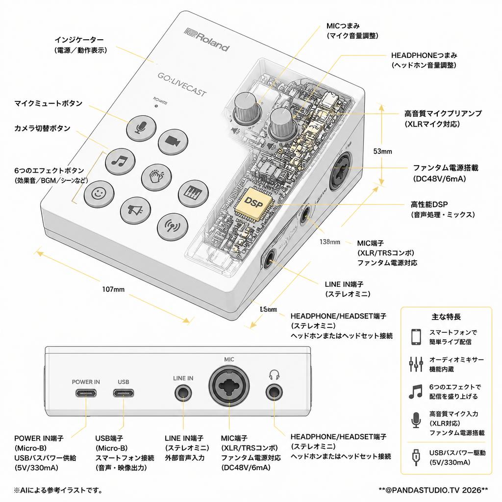 Roland GO:LIVECAST スペック