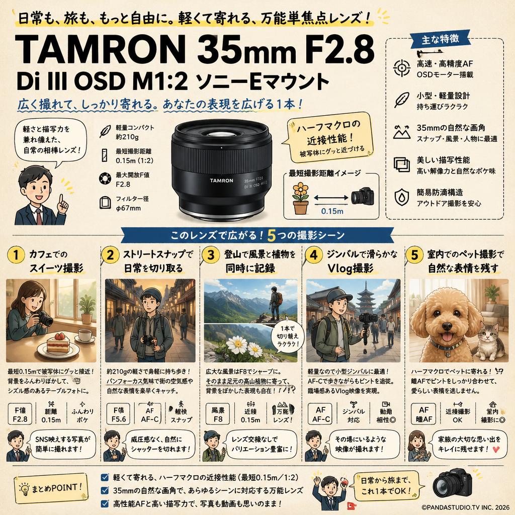 TAMRON  35mm F2.8 Di III OSD M1:2 ソニーE マウント 用途