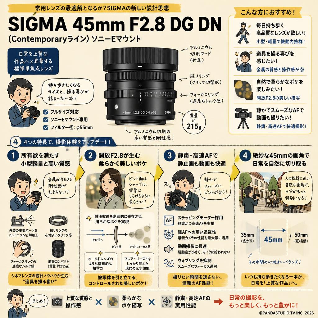 SIGMA 45mm F2.8 DG DN(Contemporaryライン) ソニーEマウント 概要