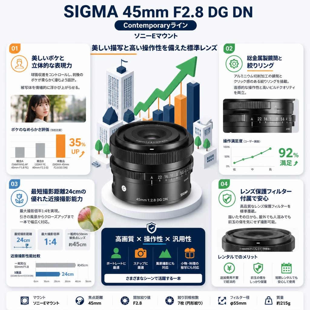 SIGMA 45mm F2.8 DG DN(Contemporaryライン) ソニーEマウント セールスポイント
