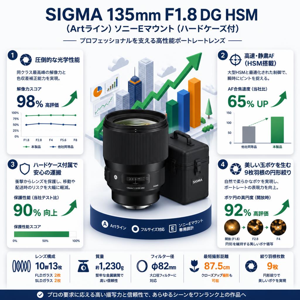 SIGMA  135mm F1.8 DG HSM (Artライン) ソニーEマウント（ハードケ－ス付） セールスポイント