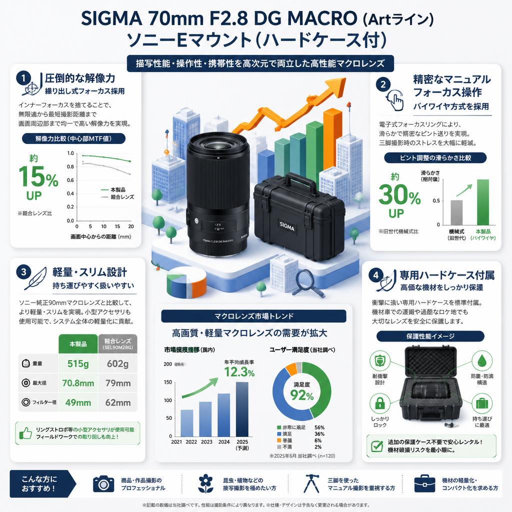 SIGMA 70mm F2.8 DG MACRO (Artライン) ソニーEマウント(ハードケ－ス付) セールスポイント