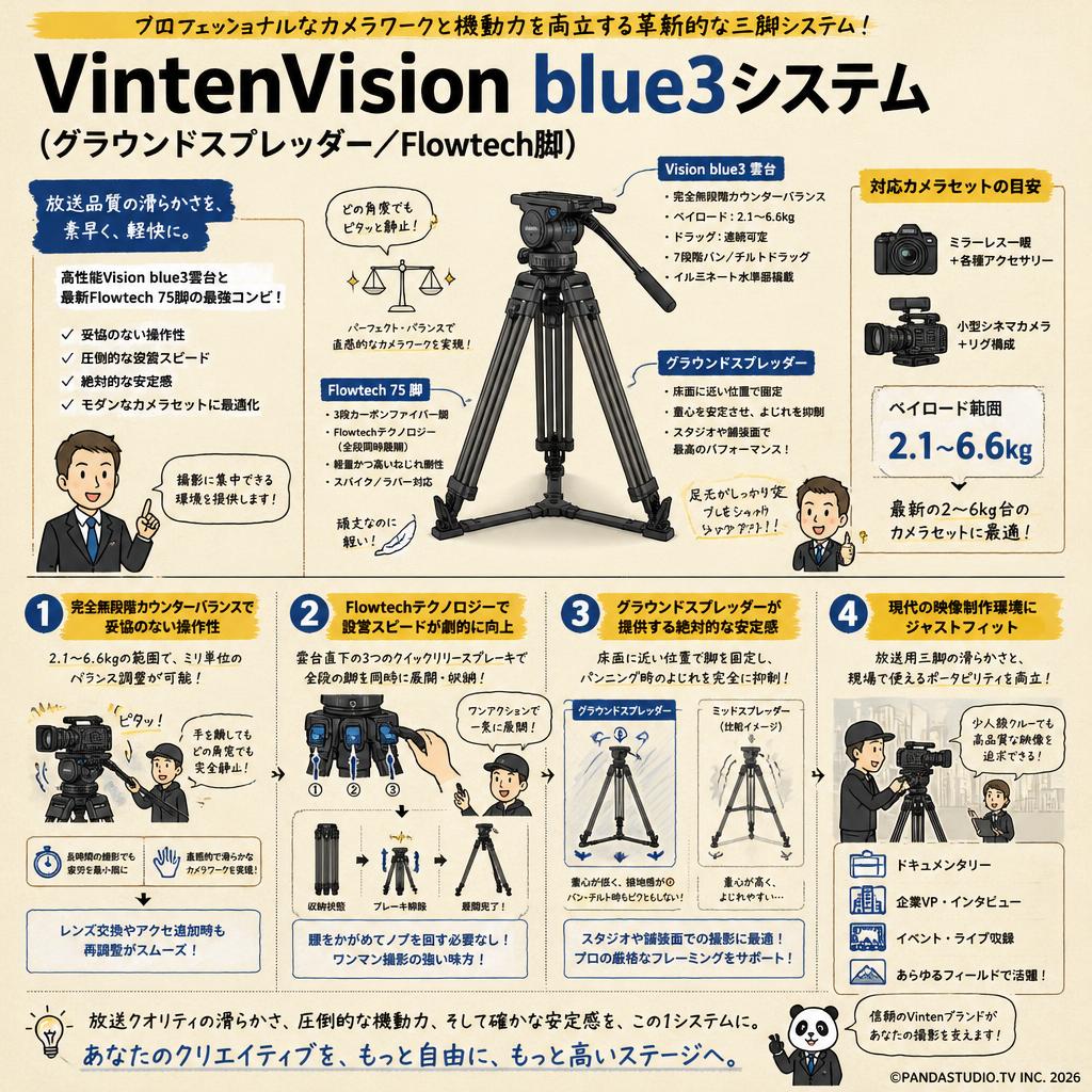 VintenVision blue3システム(グラウンドスプレッダー/Flowtech脚) 概要